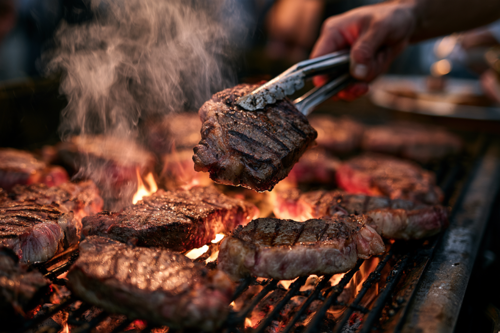 Profesjonalny grill węglowy gastronomiczny przygotowany do obsługi imprezy plenerowej